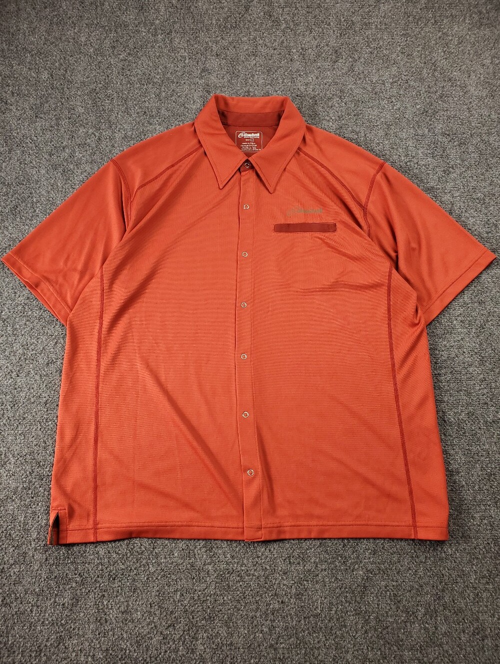 Vintage Cloudveil Snap Front Shirt Large Rust Orange Outdoor Performance Hiking